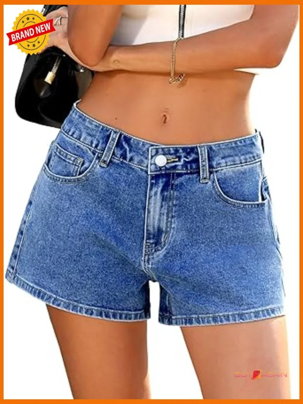 Baggy Jean Shorts A-Line High Stretch Denim Jorts Casual Summer Loose Fit Sexy